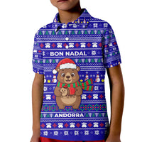 Bon Nadal Andorra Christmas Kid Polo Shirt Holiday Bear, Snowflakes, Paw Prints & Winter - Wonder Print Shop