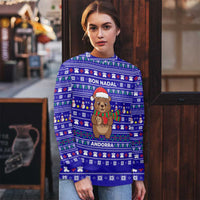 Bon Nadal Andorra Christmas Ugly Christmas Sweater Holiday Bear, Snowflakes, Paw Prints & Winter - Wonder Print Shop