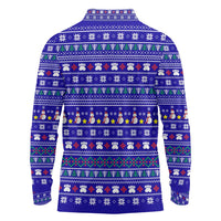 Bon Nadal Andorra Christmas Long Sleeve Polo Shirt Holiday Bear, Snowflakes, Paw Prints & Winter - Wonder Print Shop