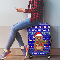 Bon Nadal Andorra Christmas Luggage Cover Holiday Bear, Snowflakes, Paw Prints & Winter - Wonder Print Shop