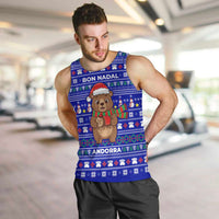 Bon Nadal Andorra Christmas Men Tank Top Holiday Bear, Snowflakes, Paw Prints & Winter - Wonder Print Shop