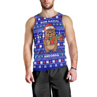Bon Nadal Andorra Christmas Men Tank Top Holiday Bear, Snowflakes, Paw Prints & Winter - Wonder Print Shop