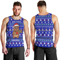 Bon Nadal Andorra Christmas Men Tank Top Holiday Bear, Snowflakes, Paw Prints & Winter - Wonder Print Shop