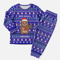 Bon Nadal Andorra Christmas Pajama Set Holiday Bear, Snowflakes, Paw Prints & Winter - Wonder Print Shop