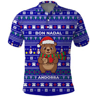 Bon Nadal Andorra Christmas Polo Shirt Holiday Bear, Snowflakes, Paw Prints & Winter - Wonder Print Shop