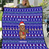 Bon Nadal Andorra Christmas Quilt Holiday Bear, Snowflakes, Paw Prints & Winter - Wonder Print Shop