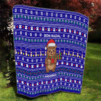 Bon Nadal Andorra Christmas Quilt Holiday Bear, Snowflakes, Paw Prints & Winter - Wonder Print Shop