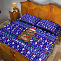 Bon Nadal Andorra Christmas Quilt Bed Set Holiday Bear, Snowflakes, Paw Prints & Winter - Wonder Print Shop