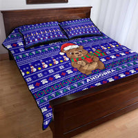 Bon Nadal Andorra Christmas Quilt Bed Set Holiday Bear, Snowflakes, Paw Prints & Winter - Wonder Print Shop