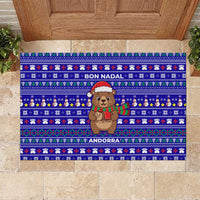 Bon Nadal Andorra Christmas Rubber Doormat Holiday Bear, Snowflakes, Paw Prints & Winter - Wonder Print Shop