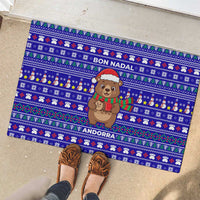 Bon Nadal Andorra Christmas Rubber Doormat Holiday Bear, Snowflakes, Paw Prints & Winter - Wonder Print Shop