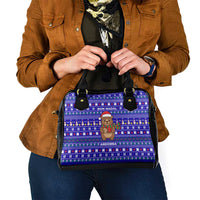 Bon Nadal Andorra Christmas Shoulder Handbag Holiday Bear, Snowflakes, Paw Prints & Winter - Wonder Print Shop