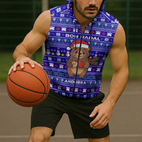 Bon Nadal Andorra Christmas Sleeveless Zip Hoodie Holiday Bear, Snowflakes, Paw Prints & Winter - Wonder Print Shop