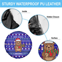 Bon Nadal Andorra Christmas Spare Tire Cover Holiday Bear, Snowflakes, Paw Prints & Winter - Wonder Print Shop
