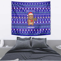 Bon Nadal Andorra Christmas Tapestry Holiday Bear, Snowflakes, Paw Prints & Winter - Wonder Print Shop