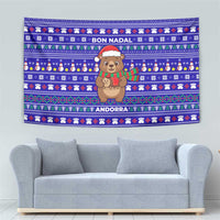 Bon Nadal Andorra Christmas Tapestry Holiday Bear, Snowflakes, Paw Prints & Winter - Wonder Print Shop