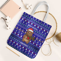 Bon Nadal Andorra Christmas Tote Bag Holiday Bear, Snowflakes, Paw Prints & Winter - Wonder Print Shop