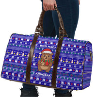 Bon Nadal Andorra Christmas Travel Bag Holiday Bear, Snowflakes, Paw Prints & Winter - Wonder Print Shop