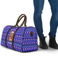 Bon Nadal Andorra Christmas Travel Bag Holiday Bear, Snowflakes, Paw Prints & Winter - Wonder Print Shop
