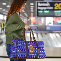 Bon Nadal Andorra Christmas Travel Bag Holiday Bear, Snowflakes, Paw Prints & Winter - Wonder Print Shop