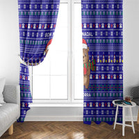 Bon Nadal Andorra Christmas Window Curtain Holiday Bear, Snowflakes, Paw Prints & Winter - Wonder Print Shop