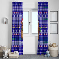 Bon Nadal Andorra Christmas Window Curtain Holiday Bear, Snowflakes, Paw Prints & Winter - Wonder Print Shop