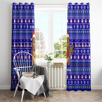 Bon Nadal Andorra Christmas Window Curtain Holiday Bear, Snowflakes, Paw Prints & Winter - Wonder Print Shop