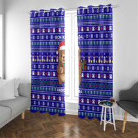 Bon Nadal Andorra Christmas Window Curtain Holiday Bear, Snowflakes, Paw Prints & Winter - Wonder Print Shop