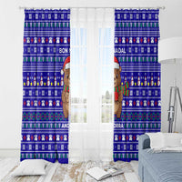 Bon Nadal Andorra Christmas Window Curtain Holiday Bear, Snowflakes, Paw Prints & Winter - Wonder Print Shop