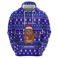 Bon Nadal Andorra Christmas Zip Hoodie Holiday Bear, Snowflakes, Paw Prints & Winter - Wonder Print Shop