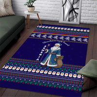 Armenia Christmas Area Rug with Santa Claus Shnorhavor Surb Tsnund and Gift Bag Pattern - Wonder Print Shop