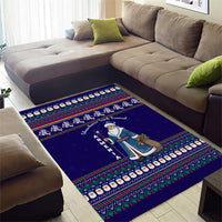 Armenia Christmas Area Rug with Santa Claus Shnorhavor Surb Tsnund and Gift Bag Pattern - Wonder Print Shop