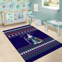 Armenia Christmas Area Rug with Santa Claus Shnorhavor Surb Tsnund and Gift Bag Pattern - Wonder Print Shop