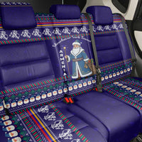 Armenia Christmas Back Car Seat Cover with Santa Claus Shnorhavor Surb Tsnund and Gift Bag Pattern - Wonder Print Shop