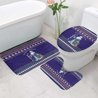 Armenia Christmas Bathroom Set with Santa Claus Shnorhavor Surb Tsnund and Gift Bag Pattern - Wonder Print Shop