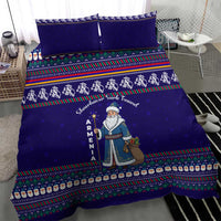 Armenia Christmas Bedding Set with Santa Claus Shnorhavor Surb Tsnund and Gift Bag Pattern - Wonder Print Shop