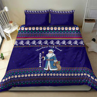Armenia Christmas Bedding Set with Santa Claus Shnorhavor Surb Tsnund and Gift Bag Pattern - Wonder Print Shop