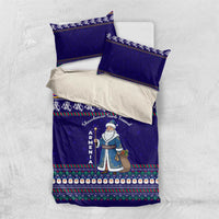 Armenia Christmas Bedding Set with Santa Claus Shnorhavor Surb Tsnund and Gift Bag Pattern - Wonder Print Shop