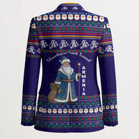 Armenia Christmas Blazer with Santa Claus Shnorhavor Surb Tsnund and Gift Bag Pattern - Wonder Print Shop