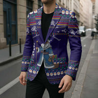 Armenia Christmas Blazer with Santa Claus Shnorhavor Surb Tsnund and Gift Bag Pattern - Wonder Print Shop