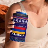 Armenia Christmas 4 in 1 Can Cooler Tumbler with Santa Claus Shnorhavor Surb Tsnund and Gift Bag Pattern - Wonder Print Shop