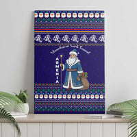 Armenia Christmas Canvas Wall Art with Santa Claus Shnorhavor Surb Tsnund and Gift Bag Pattern - Wonder Print Shop