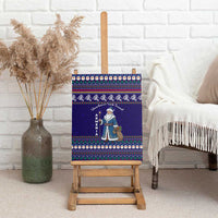 Armenia Christmas Canvas Wall Art with Santa Claus Shnorhavor Surb Tsnund and Gift Bag Pattern - Wonder Print Shop