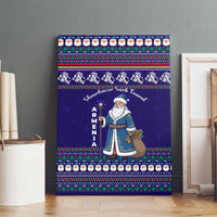 Armenia Christmas Canvas Wall Art with Santa Claus Shnorhavor Surb Tsnund and Gift Bag Pattern - Wonder Print Shop
