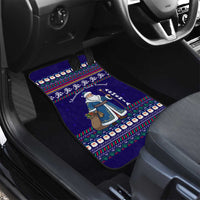 Armenia Christmas Car Mats with Santa Claus Shnorhavor Surb Tsnund and Gift Bag Pattern - Wonder Print Shop