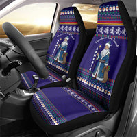 Armenia Christmas Car Seat Cover with Santa Claus Shnorhavor Surb Tsnund and Gift Bag Pattern - Wonder Print Shop