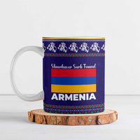 Armenia Christmas Ceramic Mug with Santa Claus Shnorhavor Surb Tsnund and Gift Bag Pattern - Wonder Print Shop
