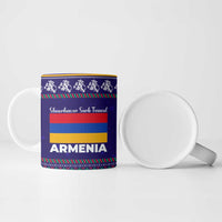 Armenia Christmas Ceramic Mug with Santa Claus Shnorhavor Surb Tsnund and Gift Bag Pattern - Wonder Print Shop