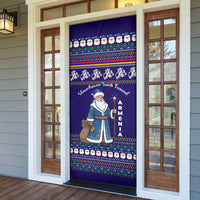 Armenia Christmas Door Cover with Santa Claus Shnorhavor Surb Tsnund and Gift Bag Pattern - Wonder Print Shop
