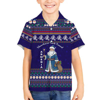Armenia Christmas Family Matching Long Sleeve Bodycon Dress and Hawaiian Shirt with Santa Claus Shnorhavor Surb Tsnund and Gift Bag Pattern - Wonder Print Shop